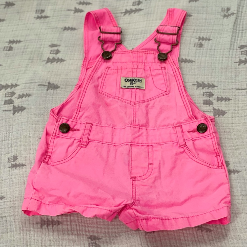Osh Kosh B'gosh Hot Pink shortall Size 6 Months
